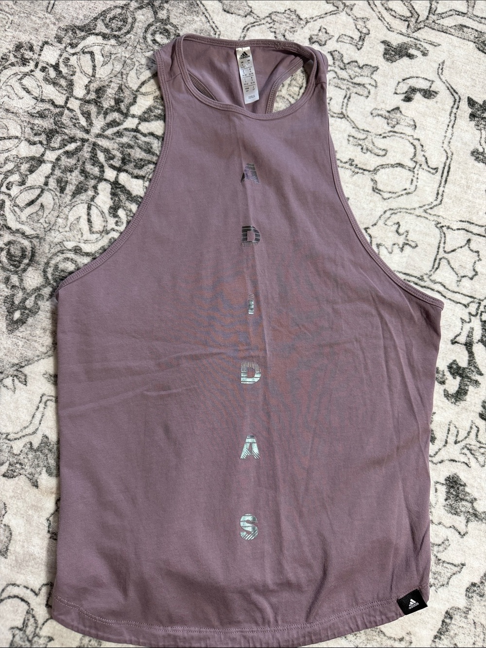 adidas woman’s  Mauve Racerback Training Tank with Vertical Logo